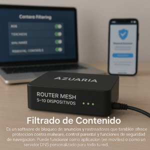 Azuaria Router Mesh 5-10 Dispositivos | Filtrado de Contenido