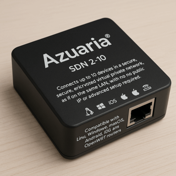 Azuaria® SDN 2-10, conecta hasta 10 dispositivos en una red privada virtual segura y cifrada