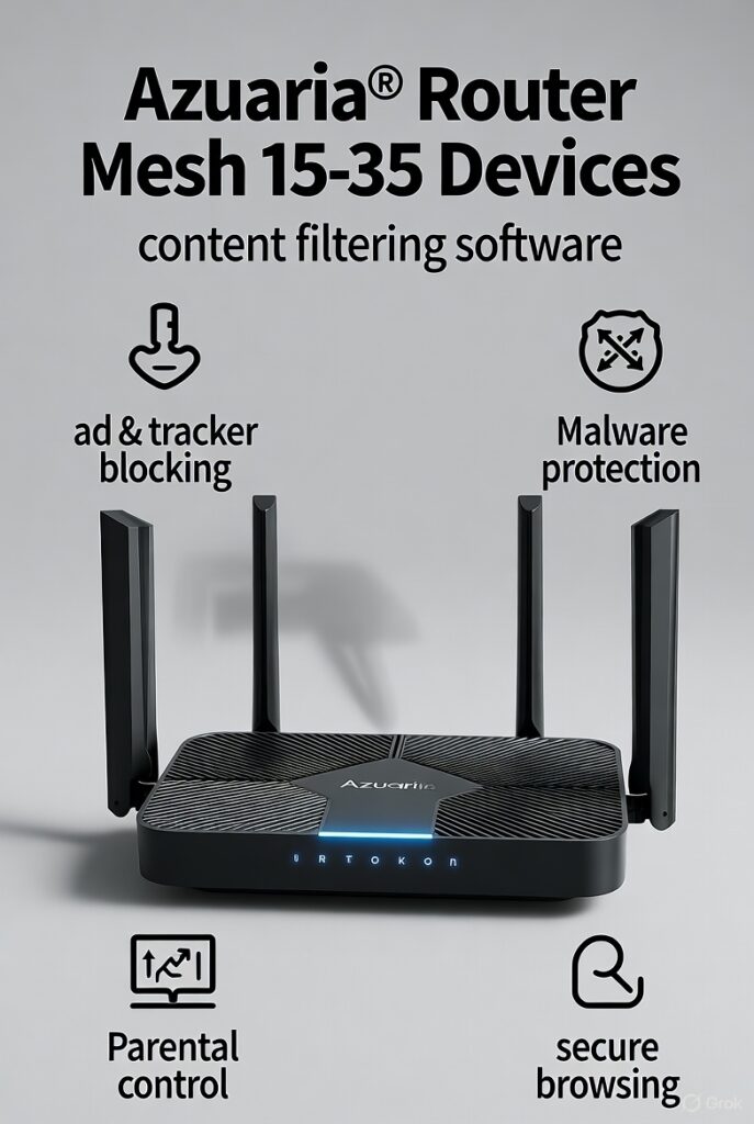 azuaria Router Mesh 15-35 Dispositivos | Filtrado de Contenido